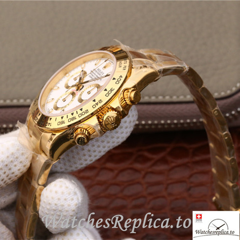 Swiss Rolex Daytona 116508 Yellow Gold strap 40MM - WatchesReplica.is