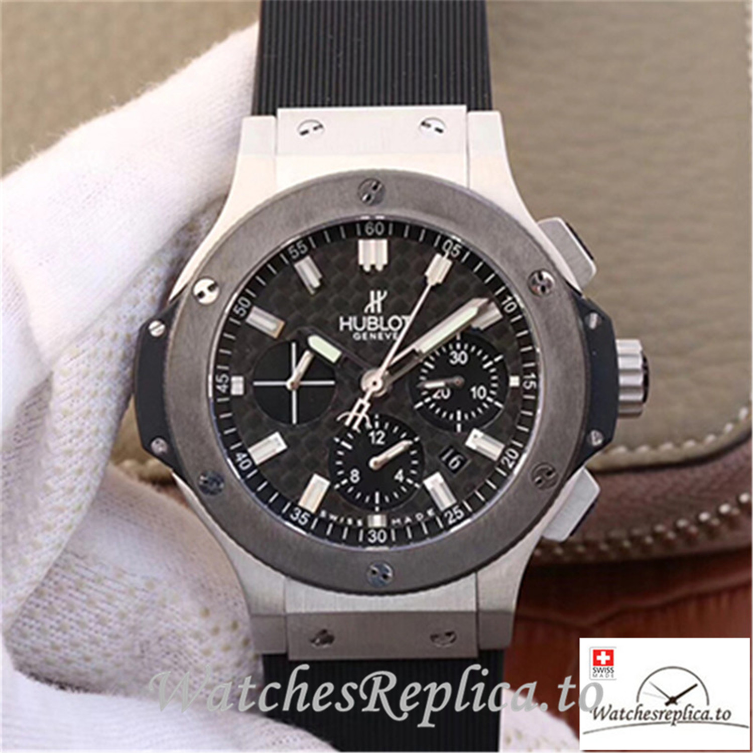 Swiss Hublot Big Bang Steel Ceramic Replica 301.SB.131.RX Black Strap 44MM - WatchesReplica.is