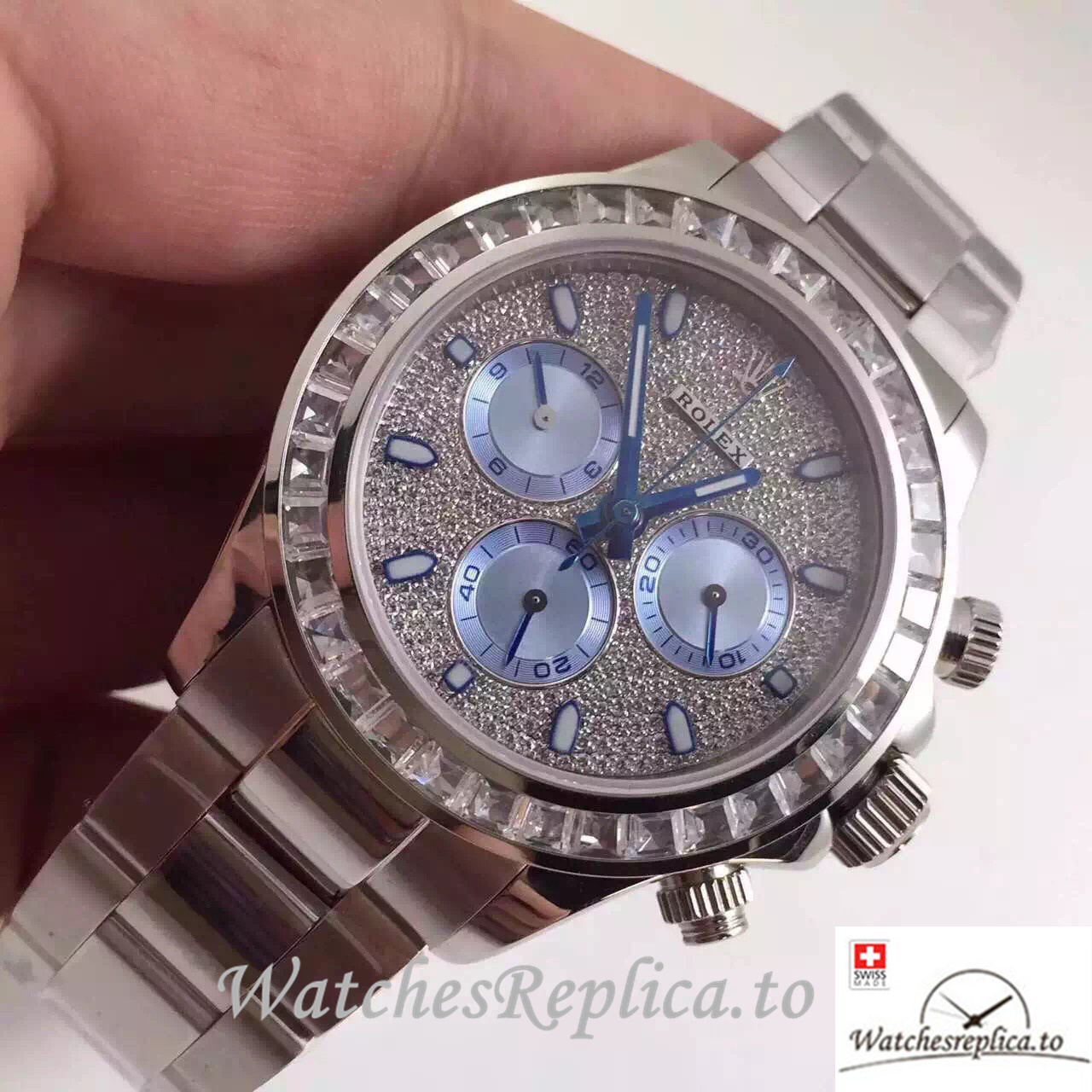 Swiss Rolex Daytona Replica 116576 Platinum strap 40MM - WatchesReplica.is