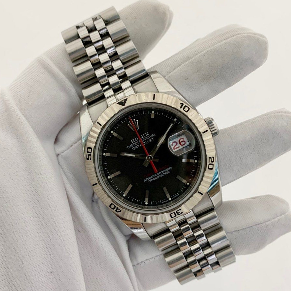 Rolex Turn O Graph Grey Dial 116264 - WatchesReplica.is