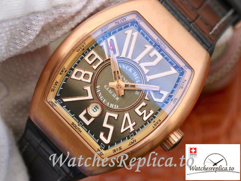 Swiss Franck Muller Vanguard Replica V45-01 Black Strap 45MM - WatchesReplica.is