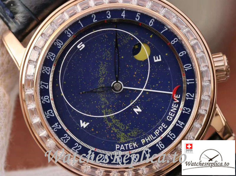 Swiss Patek Philippe Grand Complications Replica 6103P-001 Black Strap 43MM - WatchesReplica.is