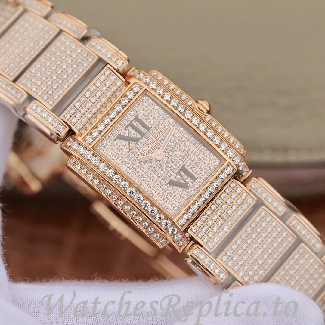 Patek Philippe Replica Twenty-4 Rose Gold strap 30MM - WatchesReplica.is