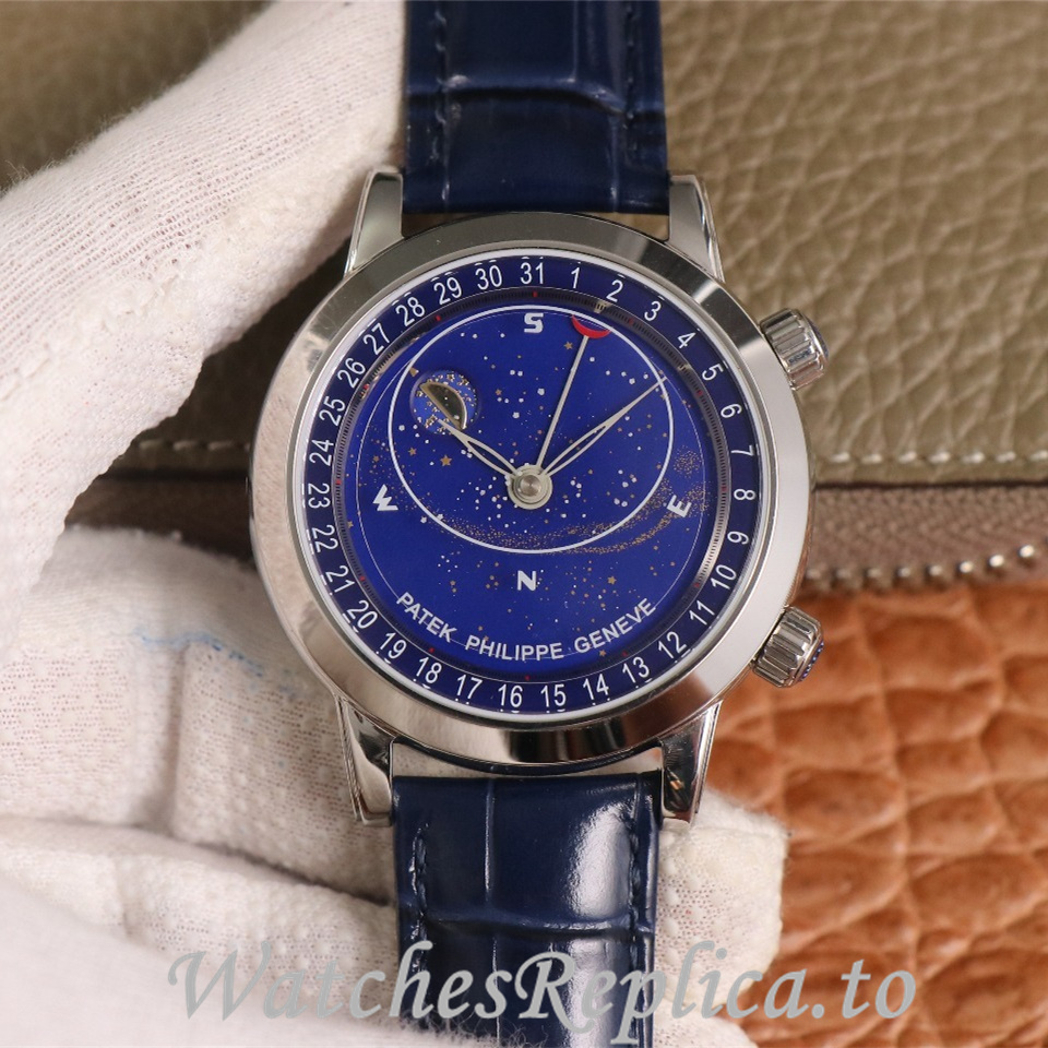 Patek Philippe Replica Complications 6104 Leather strap 44MM - WatchesReplica.is