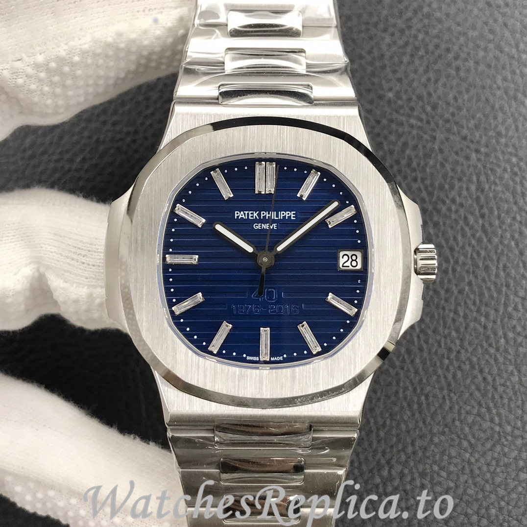 Patek Philippe Replica Nautilus 5711 Platinum strap 40MM - WatchesReplica.is