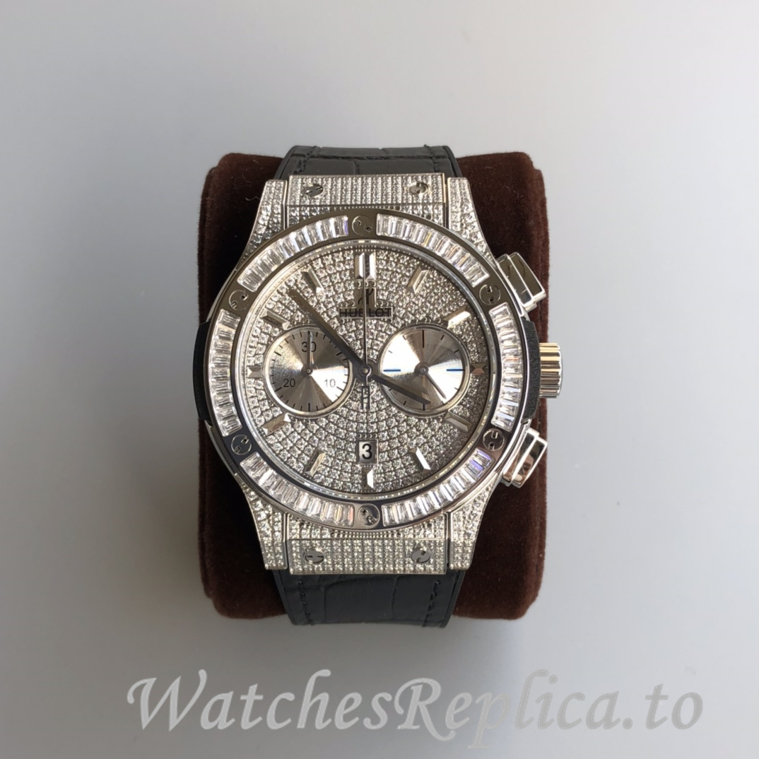 Hublot Replica Classic Fusion Gypsophila Chronograph Rubber strap 45MM - WatchesReplica.is