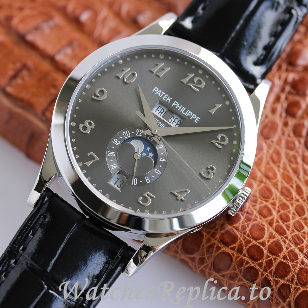 Patek Philippe Replica Complications 5205R Leather strap 38.5MM - WatchesReplica.is
