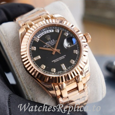 Swiss Rolex Day Date Replica 218238 Rose Gold strap 40MM - WatchesReplica.is