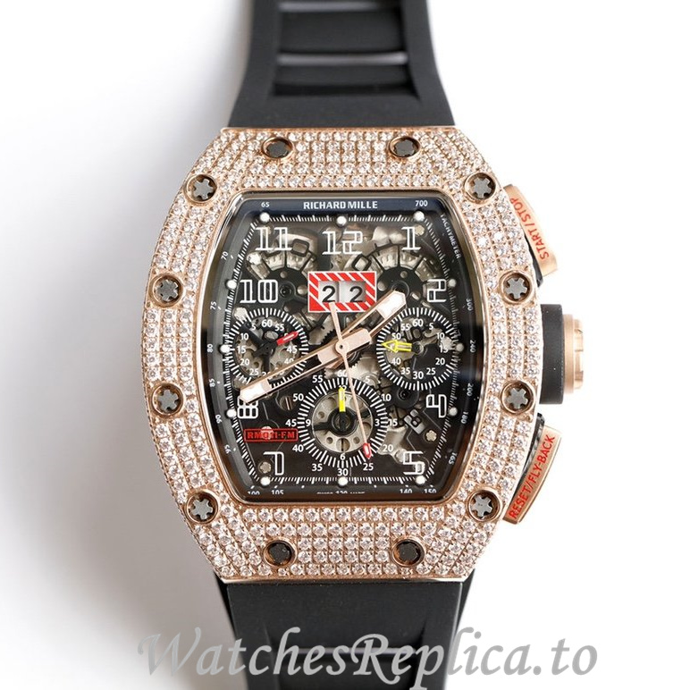 Richard Mille Replica RM011 Rubber strap 50MM - WatchesReplica.is