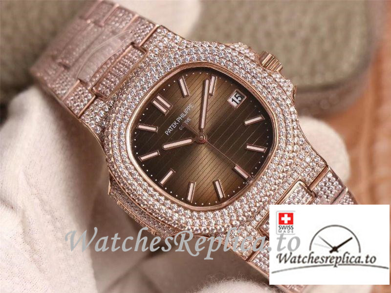 Swiss Patek Philippe Nautilus Replica 5711-1R Diamonds Bezel 40MM - WatchesReplica.is