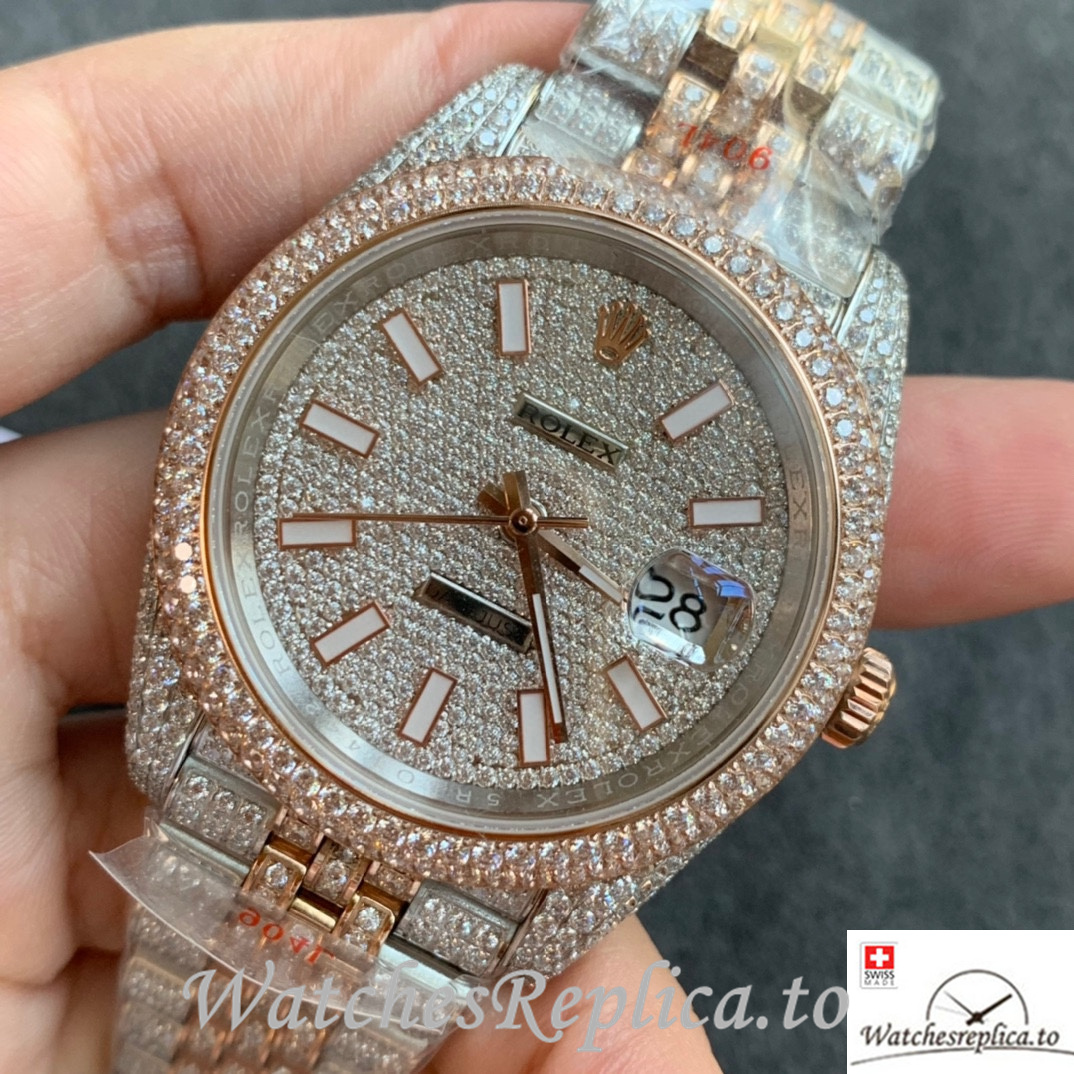 Swiss Rolex Datejust Replica Stainless steel strap 41MM - WatchesReplica.is