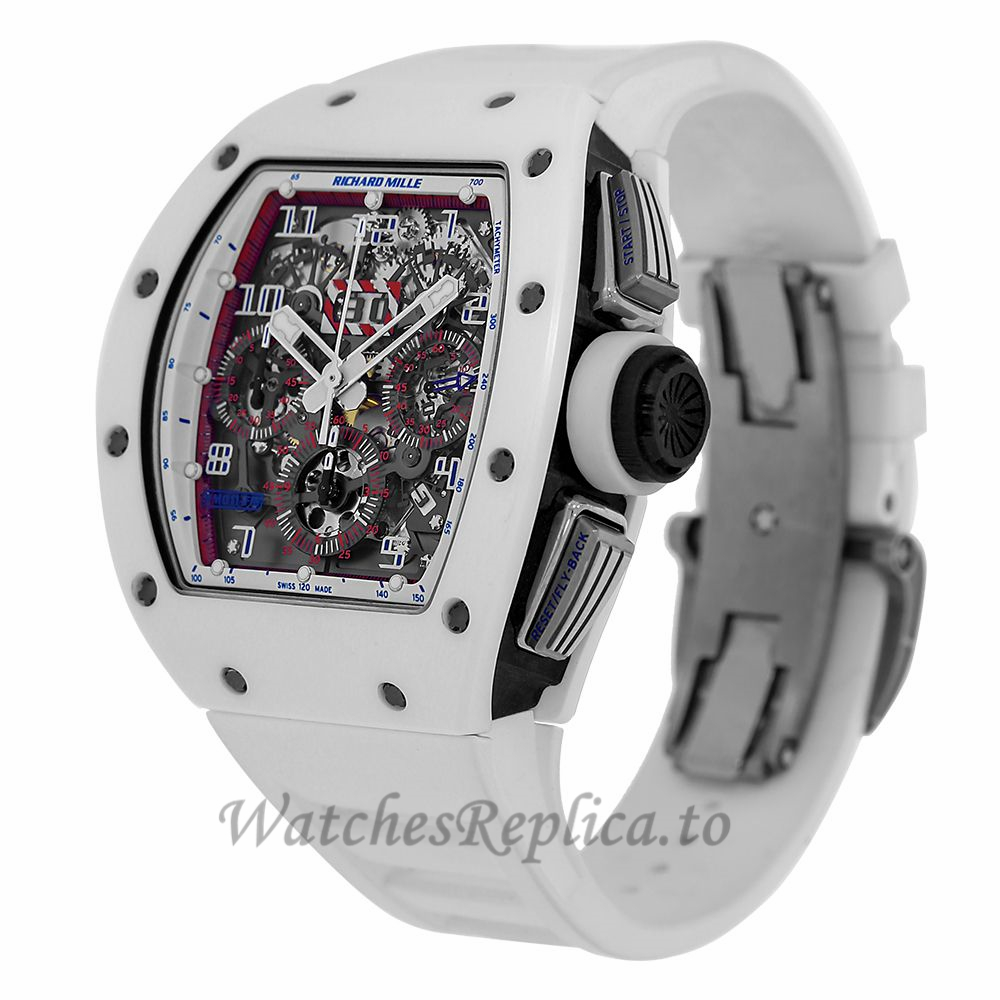 Richard Mille Replica Asia Limited Edition White Ceramic NTPT 50MM Watch M01107028 - WatchesReplica.is