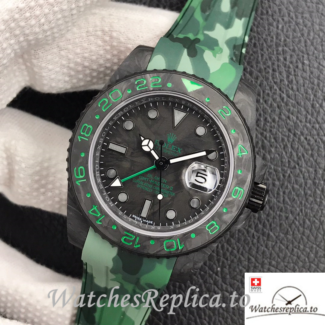 Swiss Rolex GMT-Master Replica Rubber strap 40MM - WatchesReplica.is