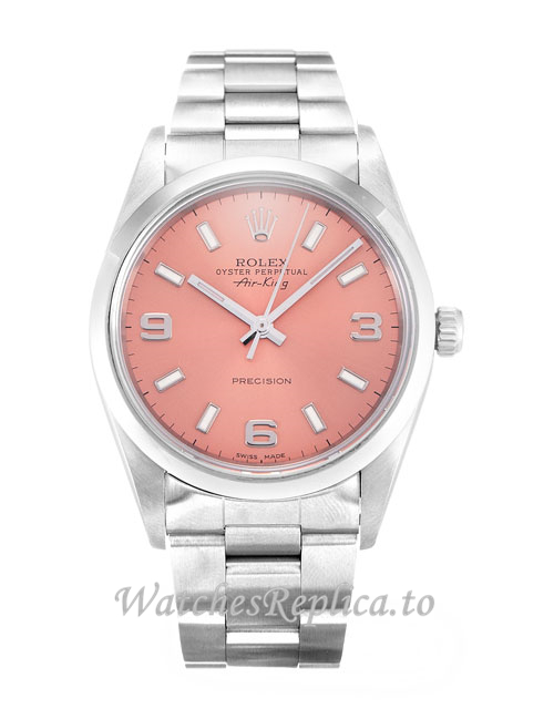 Rolex Air-King Pink Dial 14000 - WatchesReplica.is