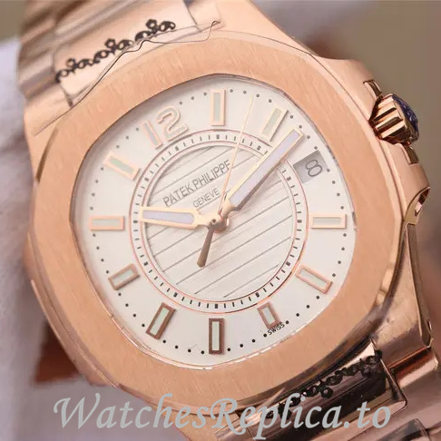 Patek Philippe Replica Nautilus 7011 Rose Gold strap 32MM - WatchesReplica.is