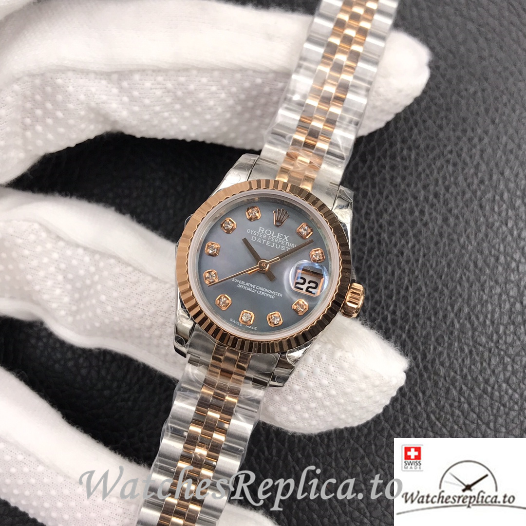 Swiss Rolex Datejust Replica Stainless steel strap 26MM Mother of pearl Dial - WatchesReplica.is