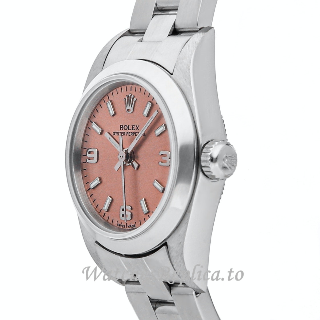 Replica Rolex Oyster Perpetual 76080 Salmon Dial Lady Watch - WatchesReplica.is