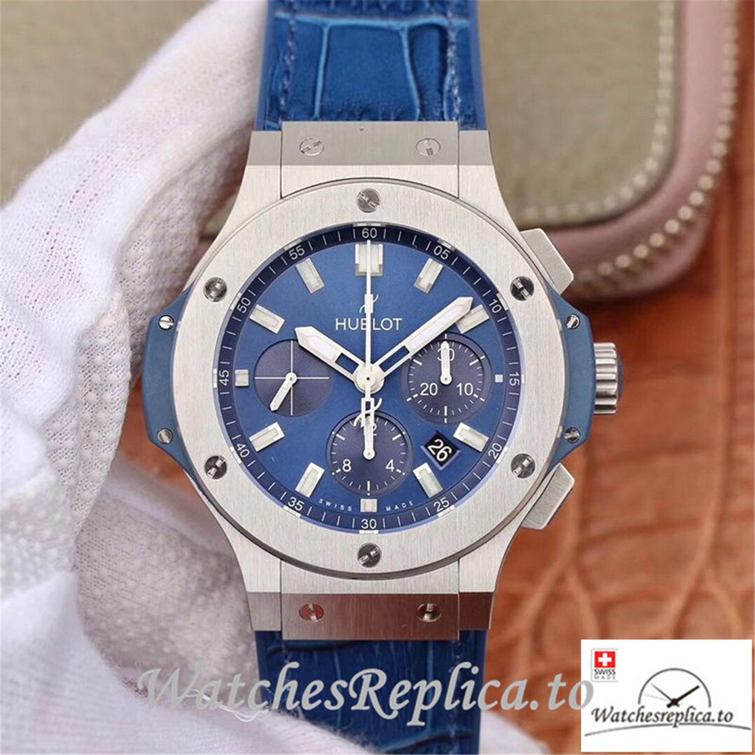 Swiss Hublot Big Bang Classic Fusion Chronograph Replica 301.SX.7170.LR Blue Strap 44MM - WatchesReplica.is