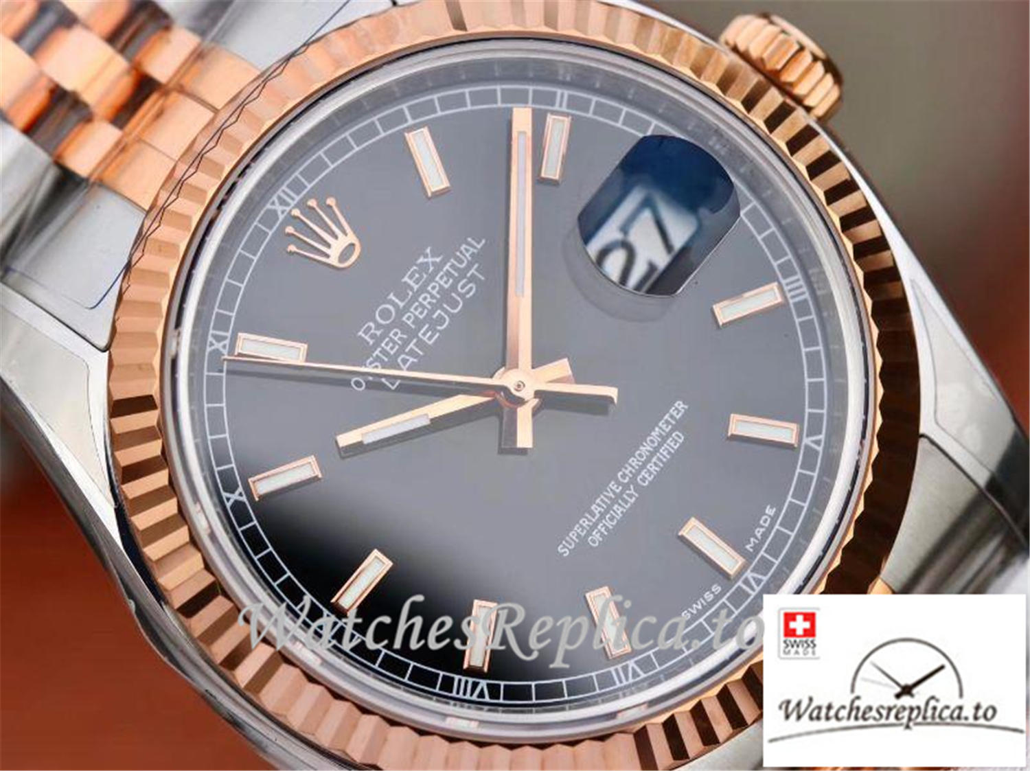 Swiss Rolex Datejust Replica 126231 Black Dial 36MM - WatchesReplica.is