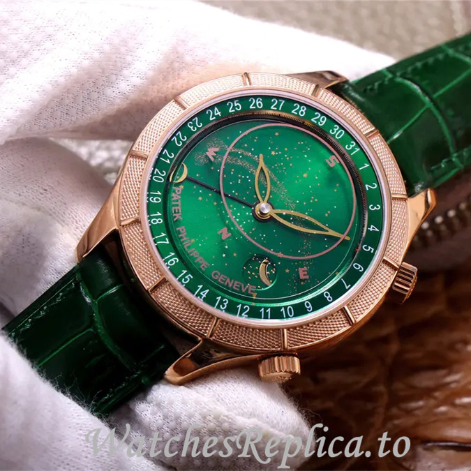 Patek Philippe Replica Complications Leather strap 42MM - WatchesReplica.is