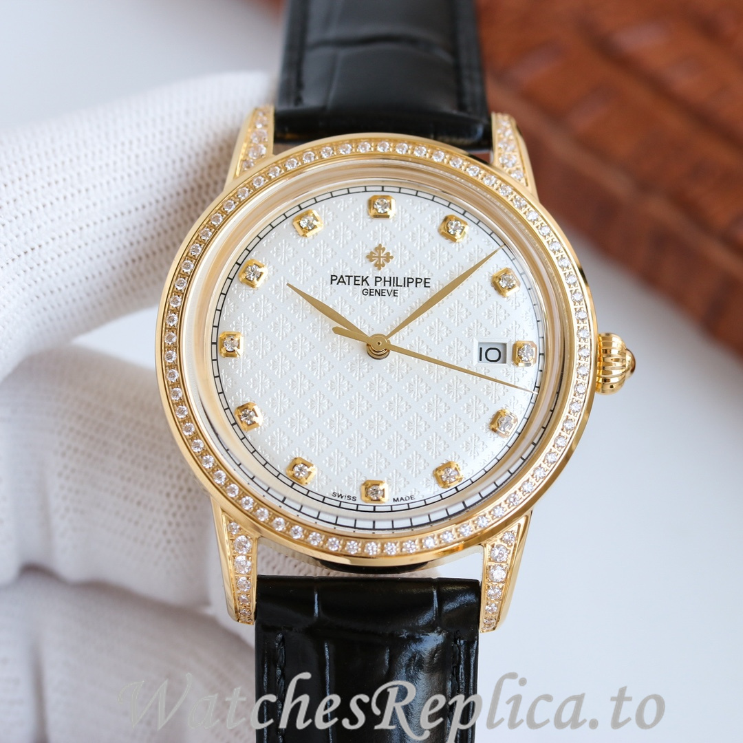Patek Philippe Replica Complications Leather strap 40MM - WatchesReplica.is