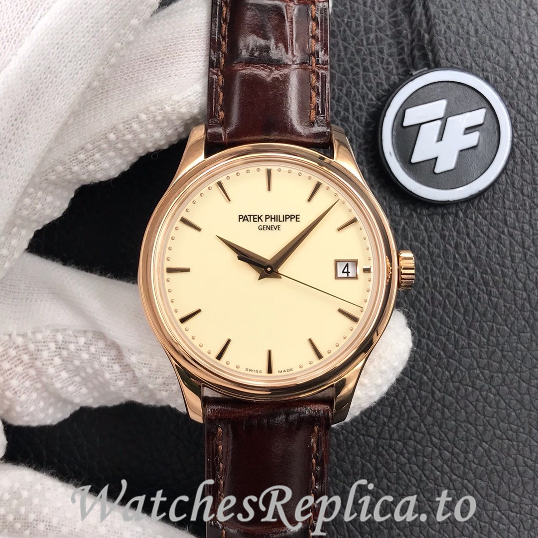 Patek Philippe Replica Calatrava 5227 Leather strap 39MM - WatchesReplica.is