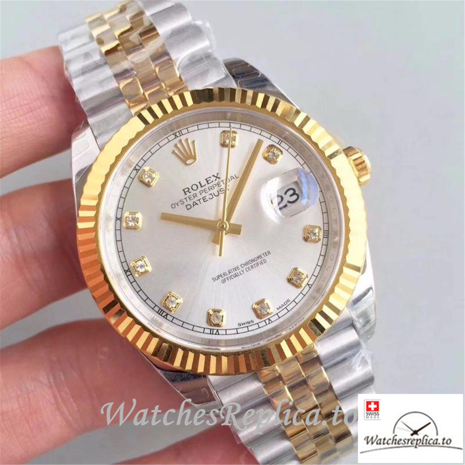 Swiss Rolex Datejust Replica 116333-008 Silver Dial 41MM - WatchesReplica.is