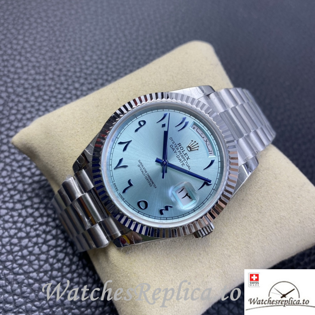 Swiss Rolex Day Date Replica 218399 Stainless steel strap 40MM - WatchesReplica.is