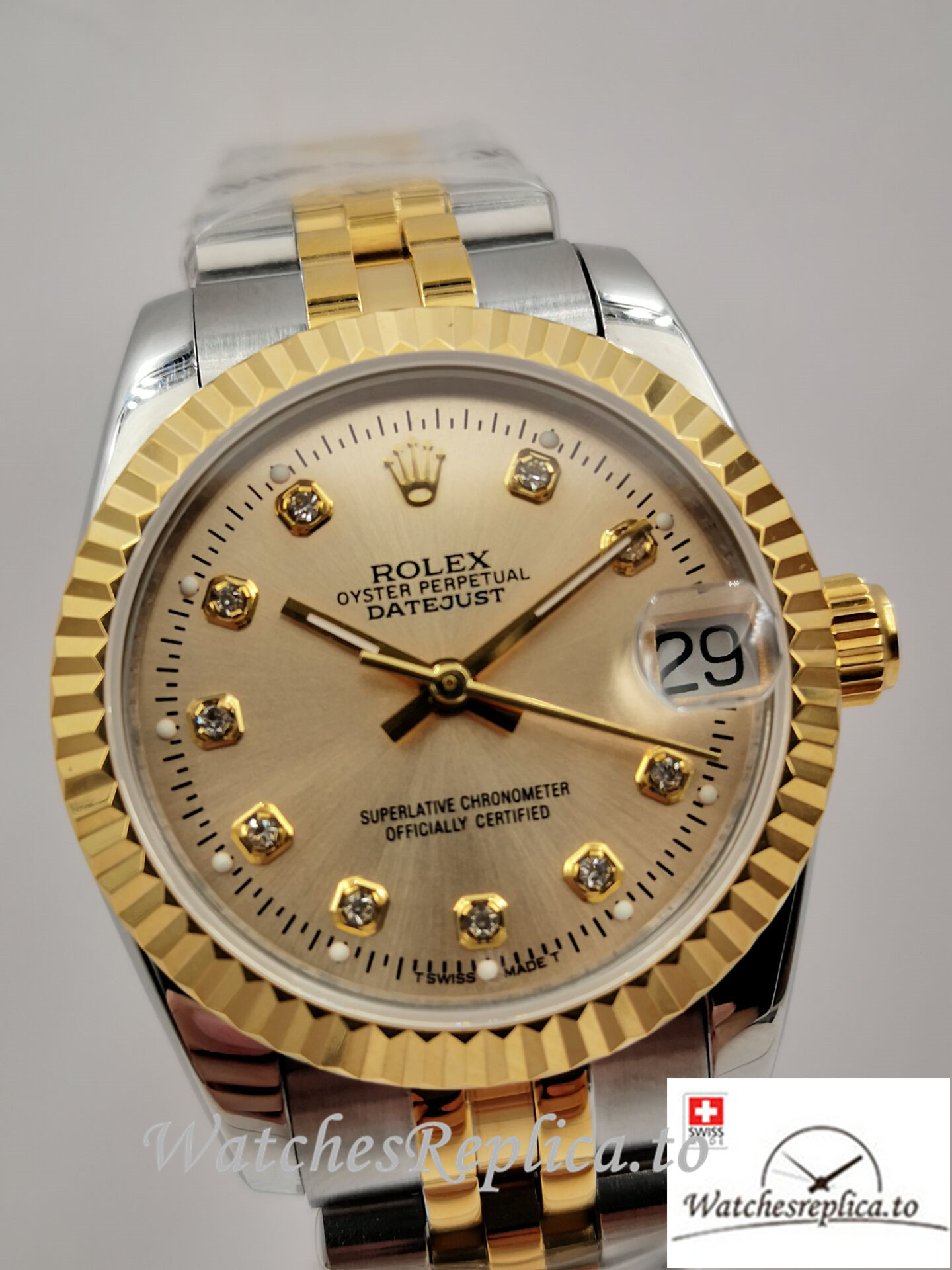Swiss Rolex Lady Datejust Replica 178273 Yellow Gold Strap 31MM - WatchesReplica.is