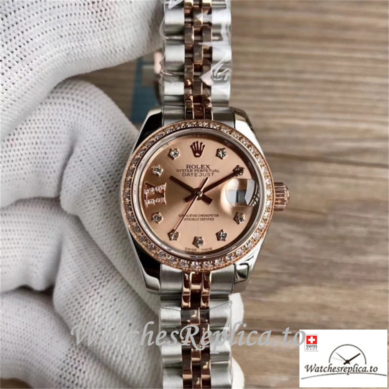 Swiss Rolex Lady Datejust Replica 279381RBR Diamond Bezel 31MM - WatchesReplica.is