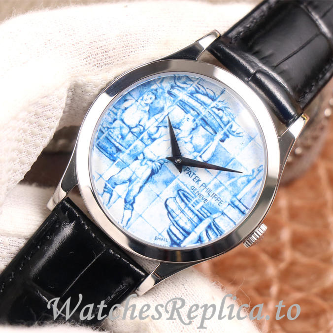 Patek Philippe Replica Calatrava 5089G-061 Leather strap 38.6MM - WatchesReplica.is