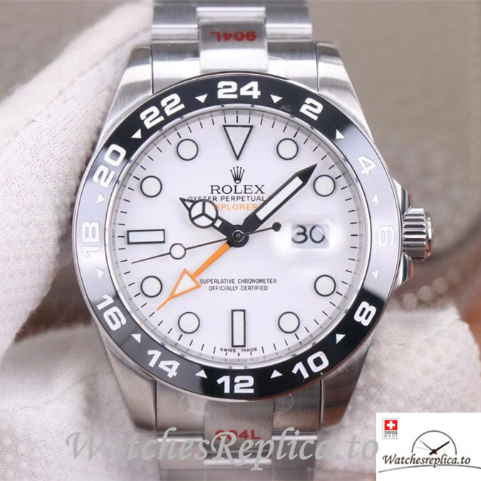Swiss Rolex Explorer Replica 216570 77210 Stainless steel strap 42MM White Dial - WatchesReplica.is