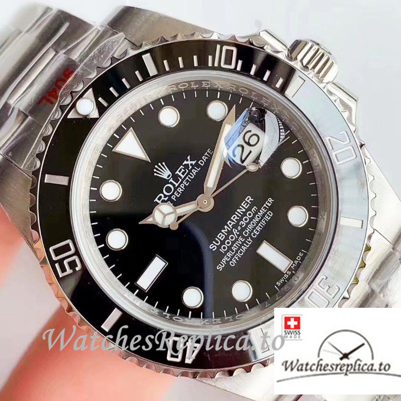 Swiss Rolex Submariner Replica 116610LN Silver Strap 40MM - WatchesReplica.is