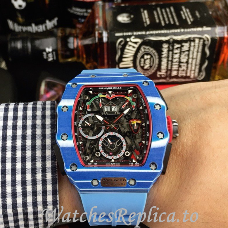 Richard Mille Replica RM011 Rubber strap 50MM - WatchesReplica.is