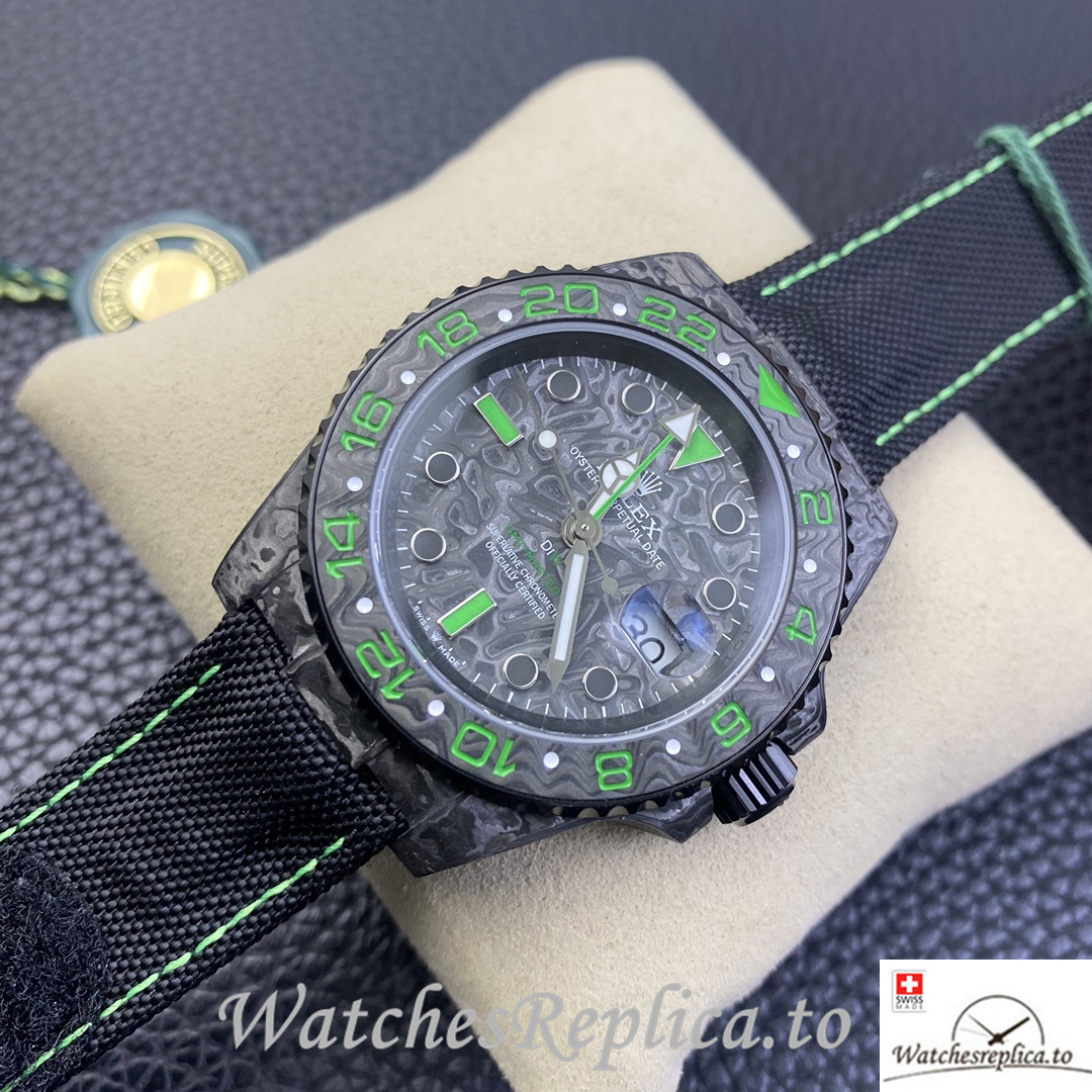 Swiss Rolex GMT Master Electro Carbon Carbon fiber strap 40MM - WatchesReplica.is