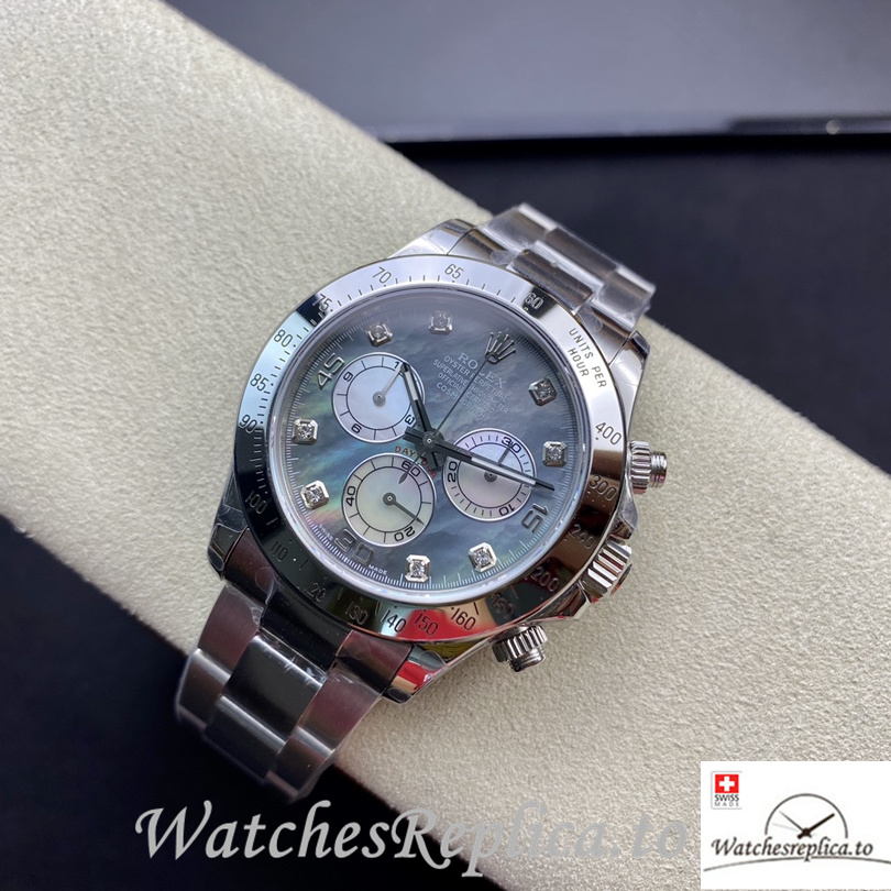 Swiss Rolex Daytona Replica Stainless steel strap 40MM Mother of pearl Dial - WatchesReplica.is