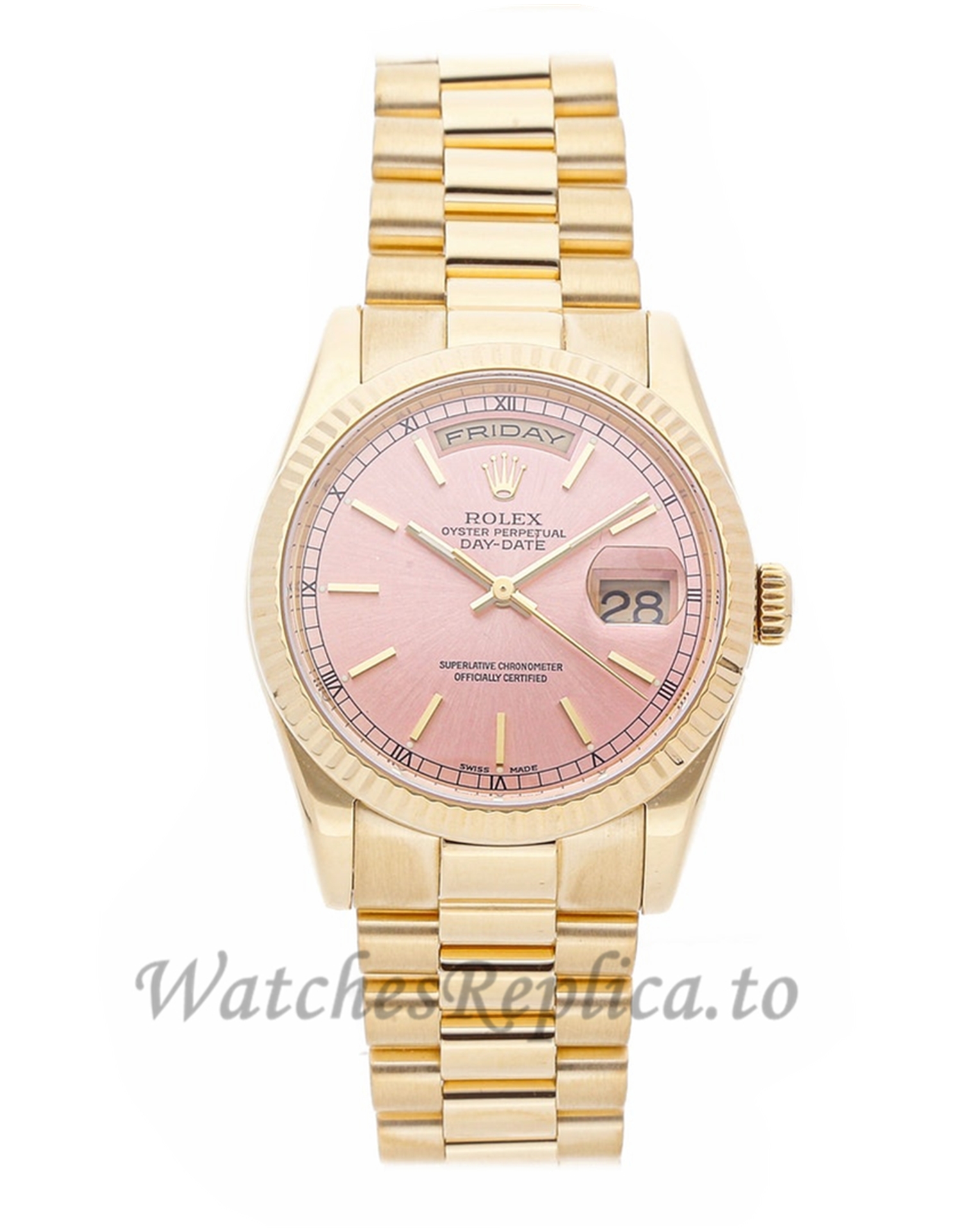 Rolex Replica Day-Date Pink Dial 118238 - WatchesReplica.is