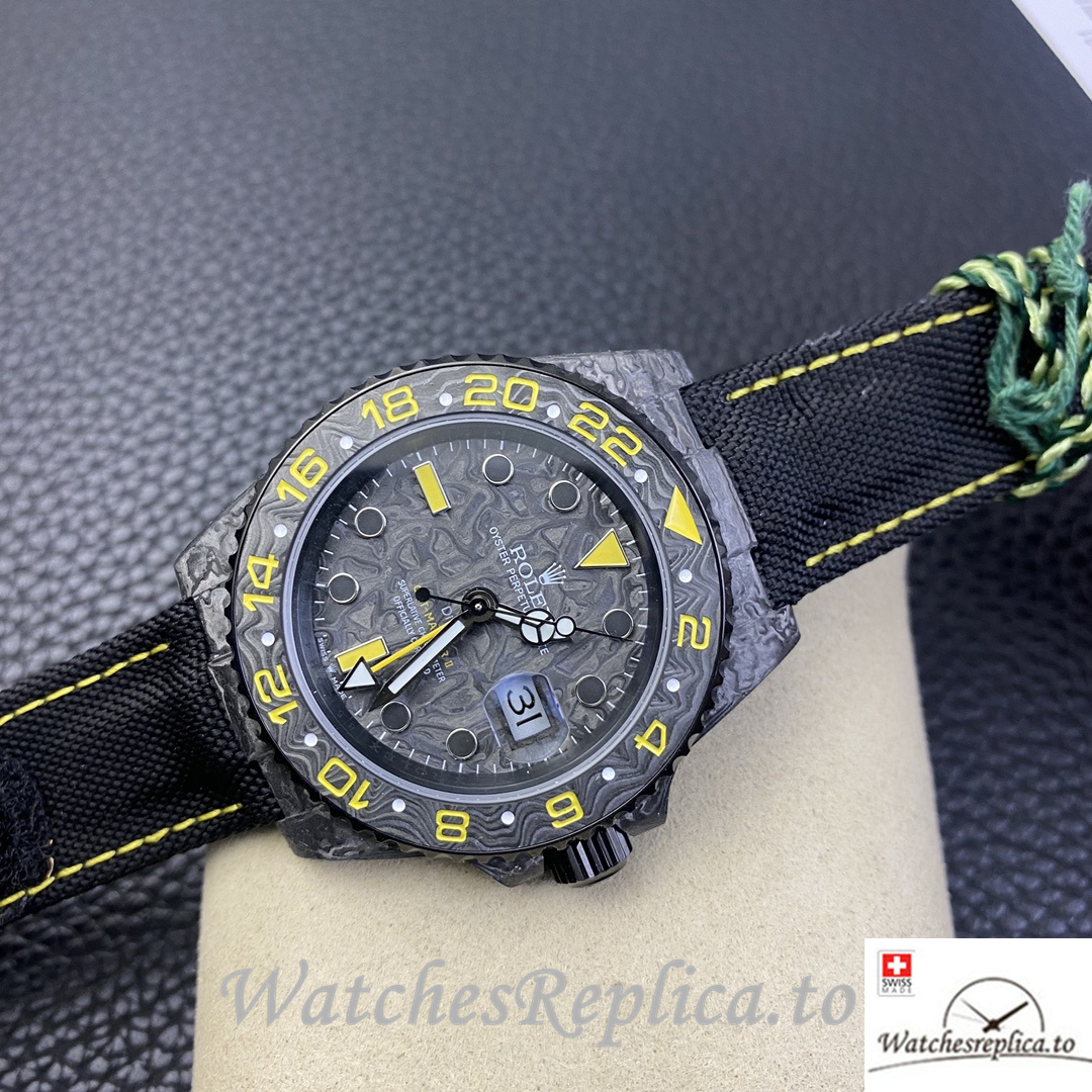 Swiss Rolex GMT Master Electro Carbon Carbon fiber strap 40MM - WatchesReplica.is