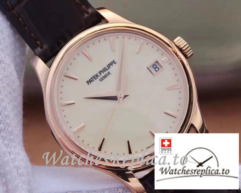 Swiss Patek Philippe Calatrava Rose Gold Replica 5227R-001 Black Strap 39MM×10.2MM - WatchesReplica.is