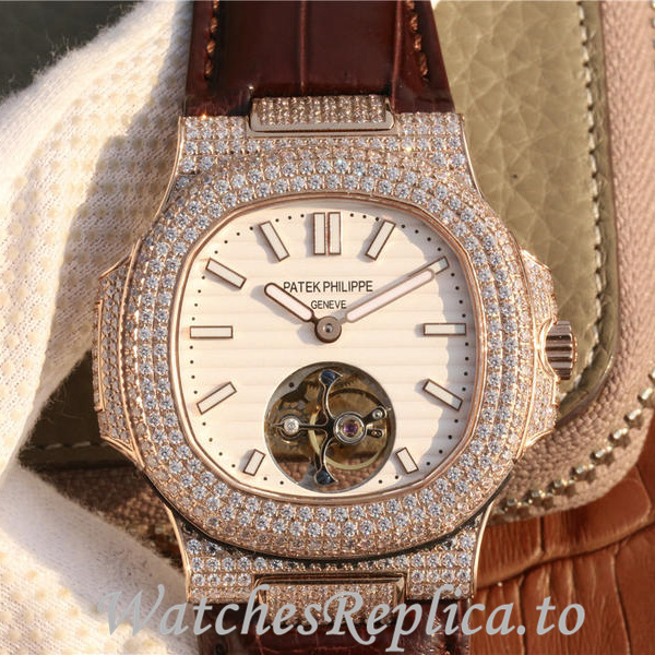 Patek Philippe Replica Nautilus Leather strap 40MM - WatchesReplica.is