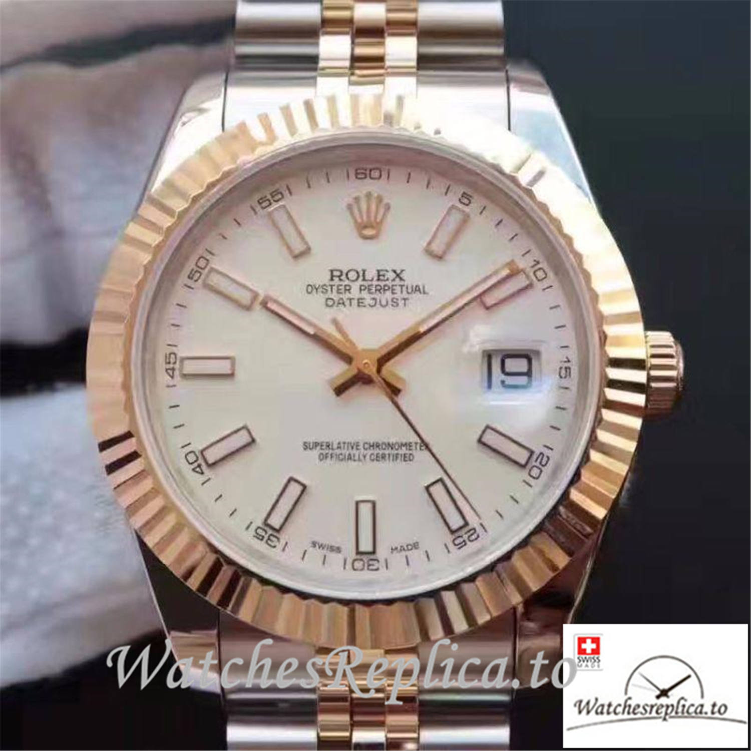 Swiss Rolex Datejust Replica 126333 002 White Dial 41MM - WatchesReplica.is