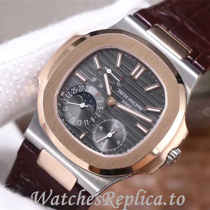 Patek Philippe Replica Nautilus 5712 Leather strap 40MM - WatchesReplica.is