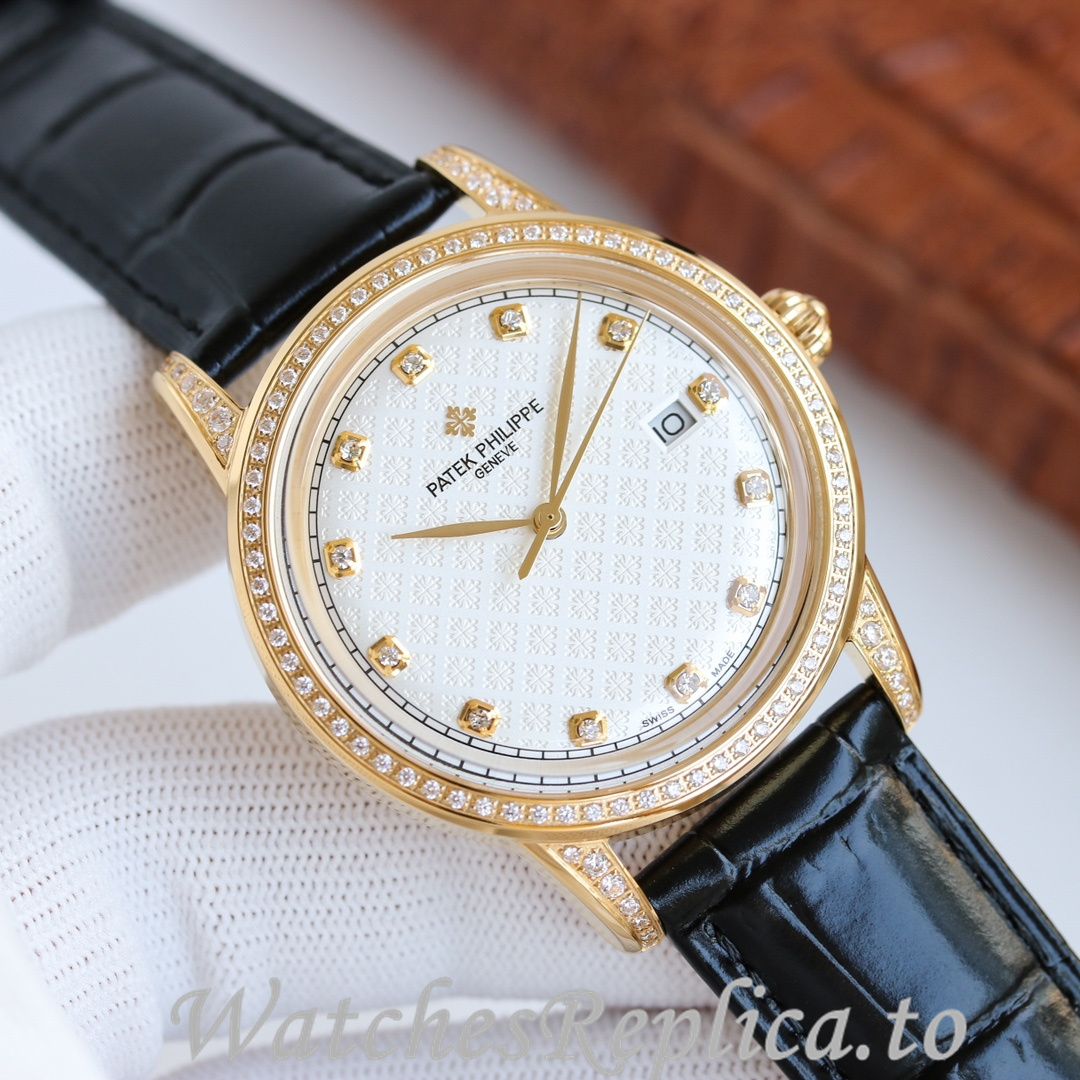 Patek Philippe Replica Complications Leather strap 40MM - WatchesReplica.is