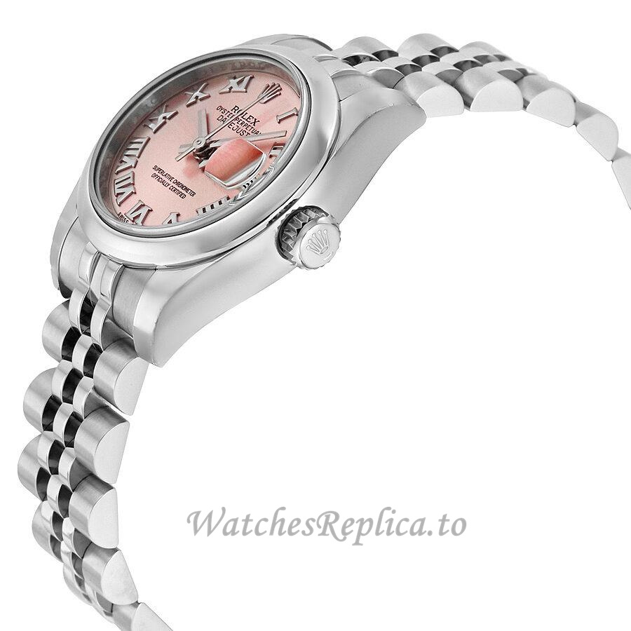 Replica Rolex Datejust 179160PRJ 28MM Stainless steel strap Ladies Watch - WatchesReplica.is
