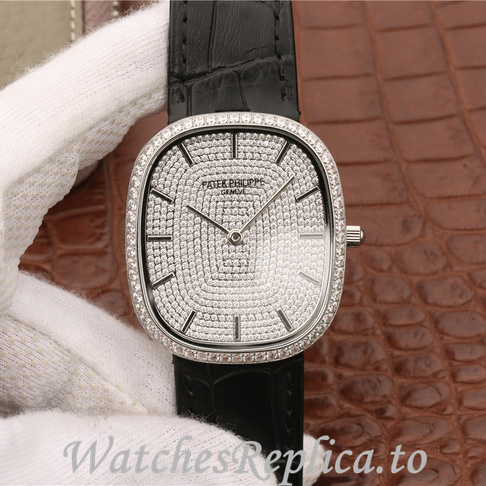 Patek Philippe Replica Golden Ellipse Leather strap 39.5MM - WatchesReplica.is