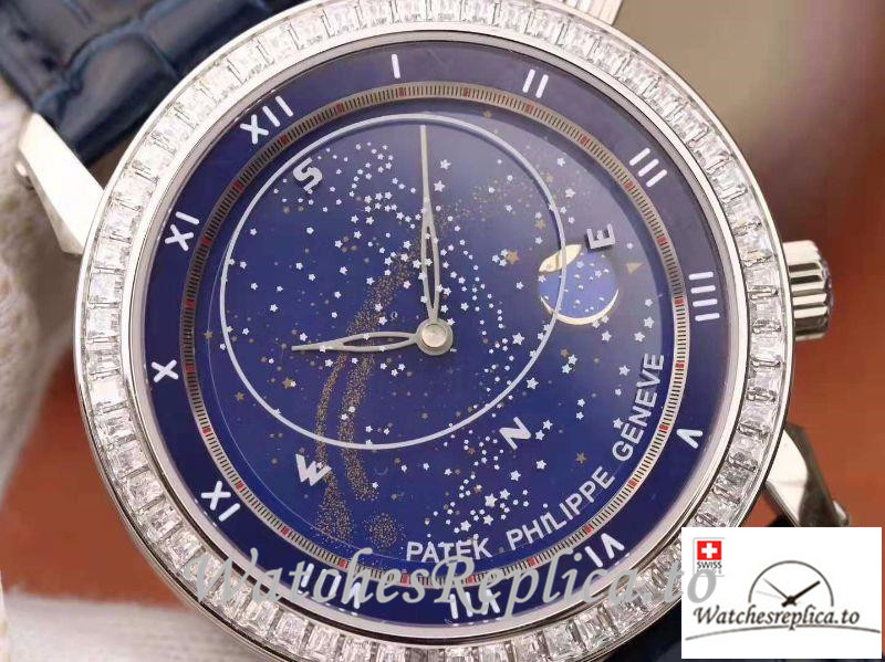 Swiss Patek Philippe Grand Complications Sky Moon Celestial Replica 5102G 001 Black Strap 43MM - WatchesReplica.is