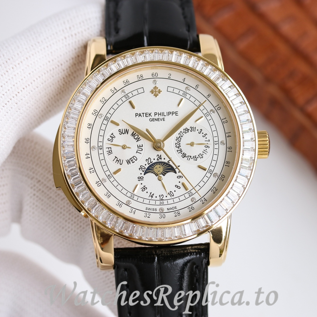 Patek Philippe Replica Complications 5073P Leather strap 42MM - WatchesReplica.is