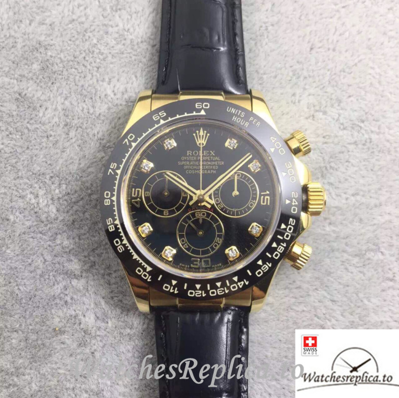 Swiss Rolex Daytona Replica 116518 Leather strap 40MM - WatchesReplica.is