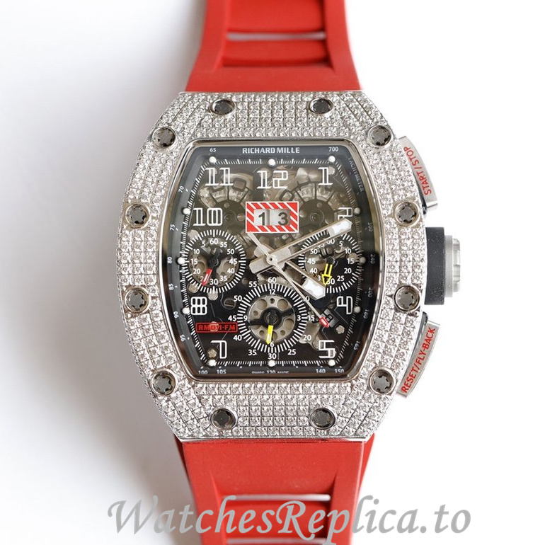 Richard Mille Replica RM011 Rubber strap 50MM - WatchesReplica.is