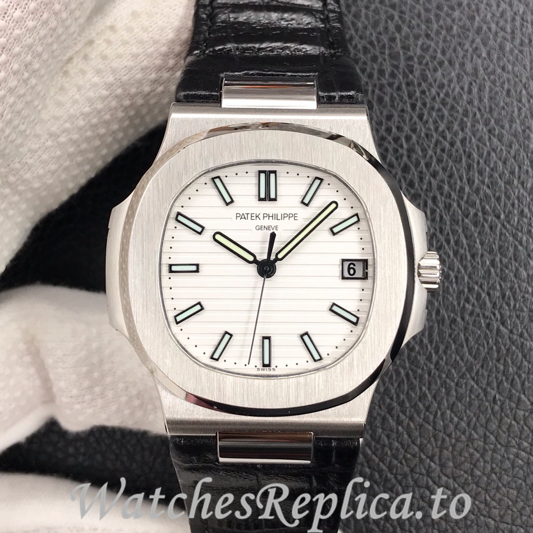 Patek Philippe Replica Nautilus 5711 Leather strap 40MM - WatchesReplica.is